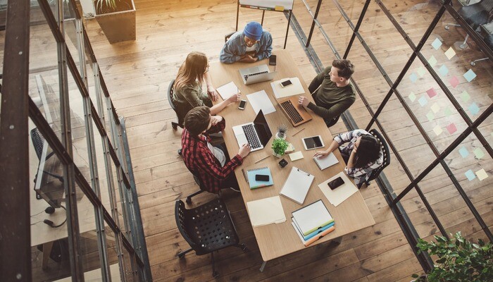 Board of directors in an office meeting