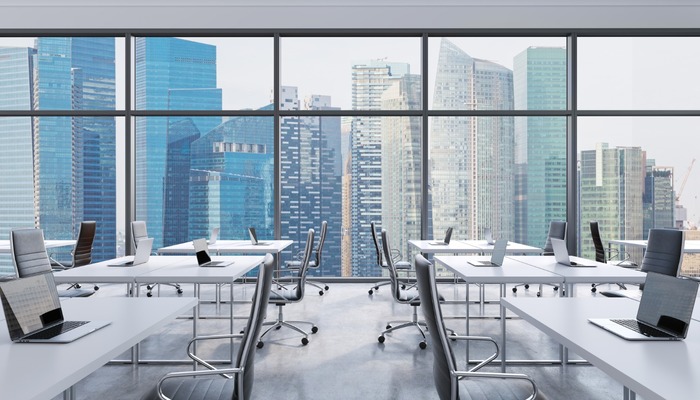 Typical city office in Singapore