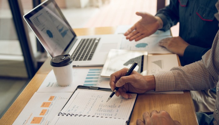 Senior management conducting a cash flow forecast