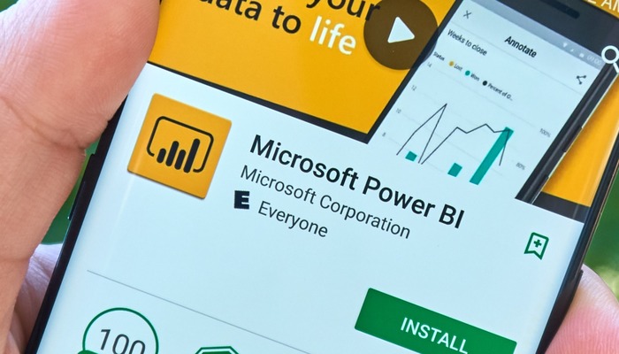 Microsoft Power BI mobile app on Samsung s8