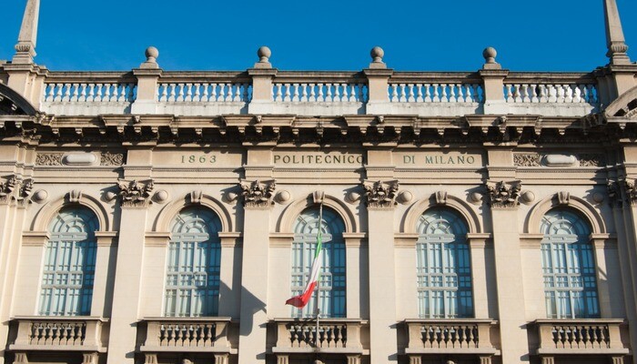 Main building of Politecnico di Milano in Milan, Italy