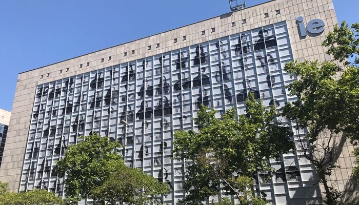 Exterior of IE Business School in Madrid, Spain